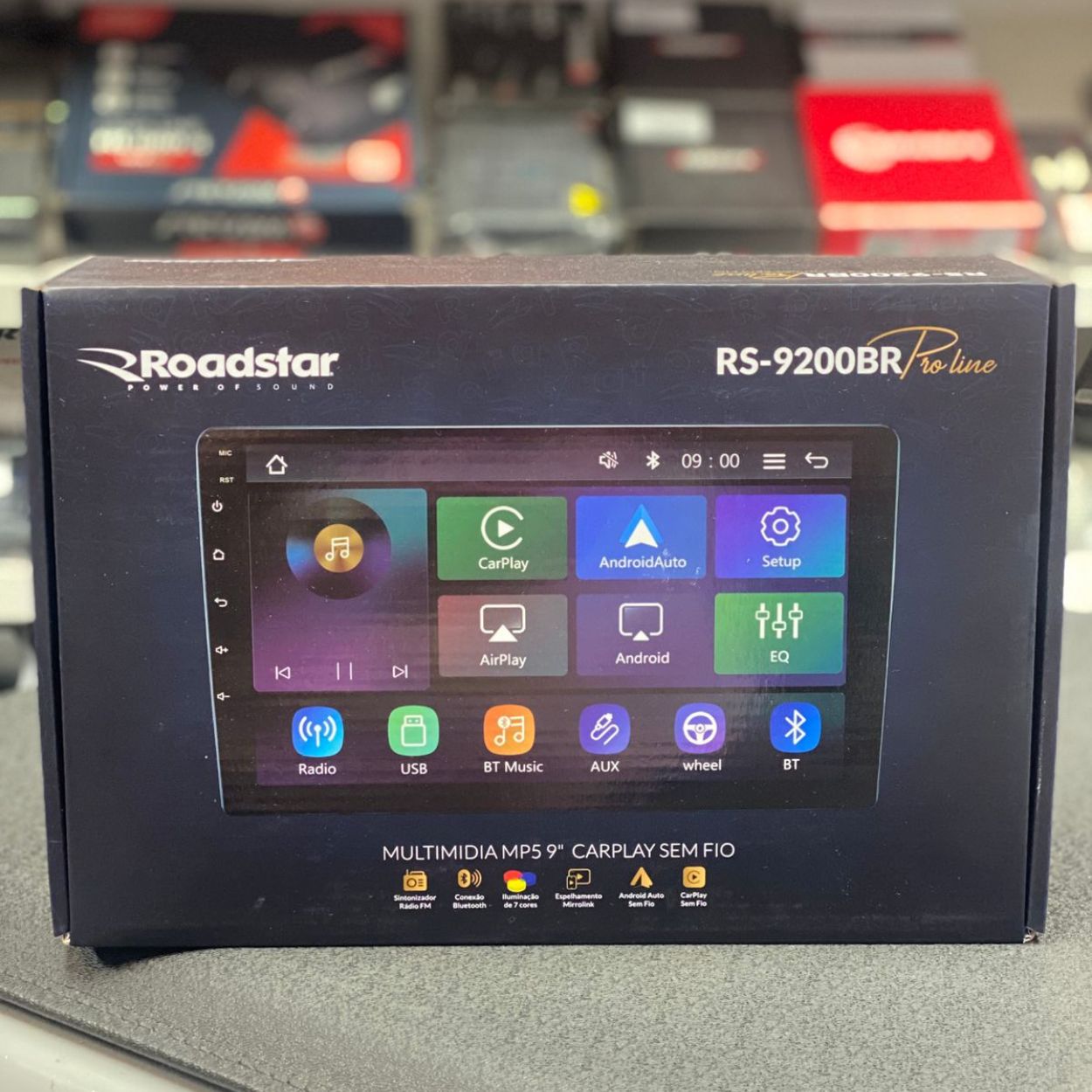 Multimidia 9" CARPLAY SEM FIO